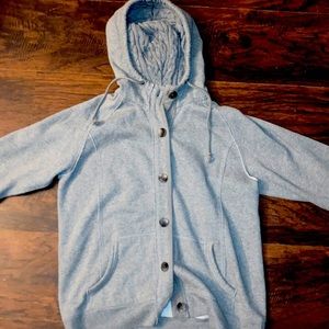 Sonoma Cotton Button Up Hoodie w/ Insulated Cable-Knit Hood